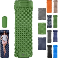 Matelas pneumatique de camping auto-gonflant de haute qualité, 4 saisons, 1-2 personnes, compact, portable, avec pompe à pied, imperméable, ultraléger, en nylon