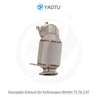 YT Downpipe dengan katalis tiga arah dan insulasi panas Untuk VW Multivan T5 /T6 2.0T
