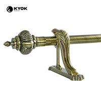 Accessoires pour rideaux KYOK, tube en fer avec embout en plastique pour tringle à rideau, quincaillerie de décoration, tringle à rideau double torsadée 28/22 mm