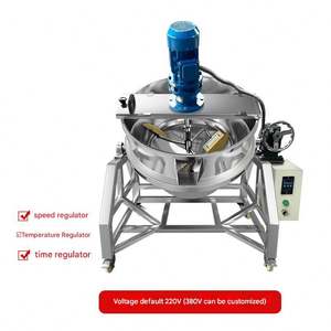 Marmite de Cuisson Électrique Industrielle Grande Capacité en Acier Inoxydable avec Agitateur Multifonctionnel pour Sauces aux Fruits, Sirops et Confitures - Product Image 3