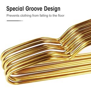 Kim loại vàng quần áo sơ mi móc với rãnh mạnh mẽ Khả năng chịu lực Áo khoác phù hợp với móc áo, quần áo cabide treo giá treo - Product Image 4