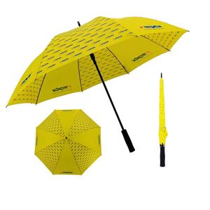 Parapluie de golf jaune avec poignée en EVA, cadeau d'affaires, logo personnalisé, matériau pongee, protection spécifiée contre les intempéries, 8 baleines, classique, pour le voyage - Product Image 1