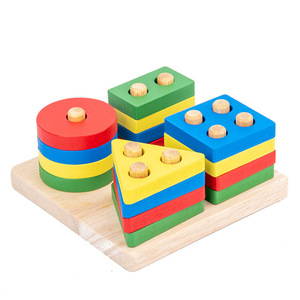 Montessori lắp ráp xây dựng khối đồ chơi trẻ em giáo dục cột hình học Set cho thể thao giải trí giáo dục sớm AIDS cho - Product Image 6