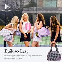 Sac de pickleball PikleBall Premium pour femmes, style sportif, élégant, polyvalent, porte-bouteille d'eau, poche rembourrée pour raquettes, convient à 2+ raquettes