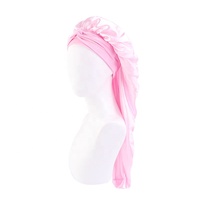 Vente en gros de chapeaux de nuit en satin pour femmes bonnet de nuit avec cravate pour dormir bonnet de taille longue pour cheveux longs