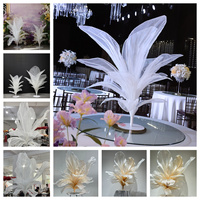 ZKAI DIY Centre de table de mariage en fleurs, support géant en organza de soie pour la décoration de table d'événements de mariage