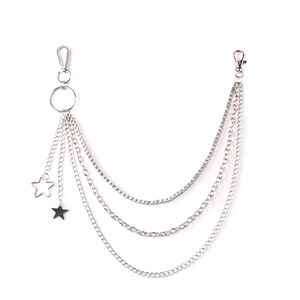 Chaîne de taille Hip Hop Punk multicouche avec pendentif étoile à cinq branches en alliage de zinc, unisexe, pour usage quotidien, chaîne de corps tendance - Product Image 5