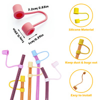 Bouchon de paille de 10mm bouchon de paille de couleur unie bouchon de paille en Silicone de qualité alimentaire couvercle de paille à boire réutilisable anti-poussière pour gobelet