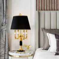 Lampe de chevet moderne à LED pour chambre à coucher, lampe de table en cristal de luxe, lampe de lecture à LED en forme de candélabre