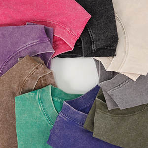 100% ウォッシュコットンヘビー級tシャツメンズカジュアル半袖Oネック無地カスタムロゴデザイン特大メンズTシャツ - Product Image 2