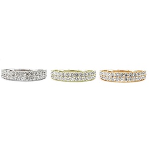 Élégant Design de bande de fiançailles vs diamant 18k solide blanc or véritable bagues de mariage pour elle véritable bagues de mariage avec bande - Product Image 4