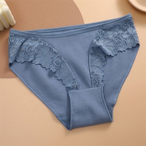 Nouveauté, vente en gros, culottes pour femmes en coton à 95%, <span class=keywords><strong>sous</strong></span>-vêtements <span class=keywords><strong>sexy</strong></span> avec dentelle, noir, bikinis pour jeunes filles, culottes brésiliennes - Product Image 4