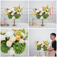 Boule de fleurs artificielles en soie pour centre de table de mariage, décoration florale pour mariage