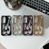 Nouvelle coque de luxe en TPU 3D à motif flamme pour S24/S23/S22 Ultra/A55/A16/A54/A06/A15/A14, anti-empreintes digitales, antichoc, fine et souple