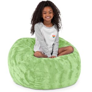 DB Jaxx Saxx 3 pieds fausse fourrure pouf pour enfants Fun Lime Green Color - Product Image 2