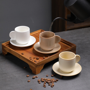 ชุดถ้วยชาลาเต้คาปูชิโน่และจานรองแก้วพอร์ซเลนถ้วยน้ำชายามบ่ายขนาด120มล. - Product Image 4