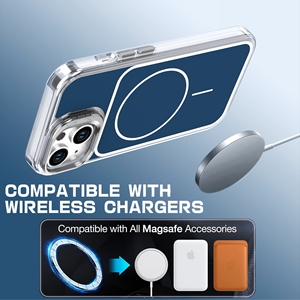Custodia Magnetica per <span class=keywords><strong>iPhone</strong></span> <span class=keywords><strong>14</strong></span> <span class=keywords><strong>con</strong></span> Supporto <span class=keywords><strong>Fotocamera</strong></span> Bicolore e Ricarica Wireless, <span class=keywords><strong>Cover</strong></span> Protettiva di Alta Qualità in TPU + Acrilico - Product Image 4