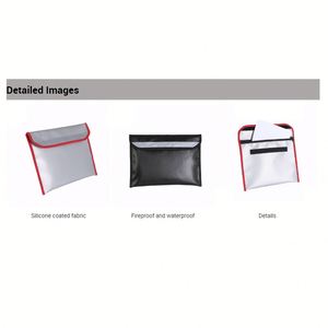 Unisex Fireproof Custom A5 Size <b>Document</b> <b>Bag</b> Fire Resistant Envelpe for Bank Cash - Product Image 2