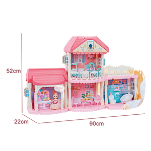 Castillo de <span class=keywords><strong>princesa</strong></span> de regalo para niñas, juguetes de construcción, cocina educativa, sala de estar, cama, baño, casa de muñecas, Kits de Villa para niños - Product Image 4
