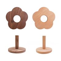 Sous-verre en bois massif nordique isolant thermiquement, en forme de fleur, résistant à la chaleur, en noyer noir et hêtre, pour tasses, bols et assiettes