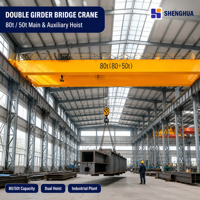 20Ton 50 Ton Double Girder Bridge Overhead Crane EOT Crane with Trolley PLC Controlled  Workshop Customized