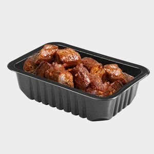 Bandeja Desechable Preformada Black Fresh Lock para Carne, Pato Estofado, Patas de Pollo, Comida para Llevar, Plástico PP, Proceso Blister - Product Image 1