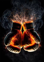 Néon boxe gants de boxe gant peinture esthétique chambre mur dessin animé décor Bar vivant boxe Gym décor à la maison photos