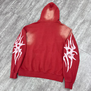 Sweats à capuche imprimés vintage épais Fabricants de sweats à capuche surdimensionnés en coton personnalisés unisexes Streetwear Sweats à capuche délavés à l'acide pour hommes - Product Image 4