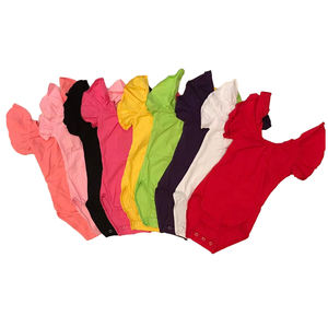 Mélange de couleurs <span class=keywords><strong>pastel</strong></span> Tie Dye Toddler Kids Ballet Leo Colorful Rainbow Tie Dye Baby Girls Flutter Sleeve Justaucorps avec boutons-pression - Product Image 6