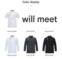 Veste de chef personnalisée pour hôtel, restaurant, café, bar, noire, unisexe, en polyester/coton tissé, uniforme de chef