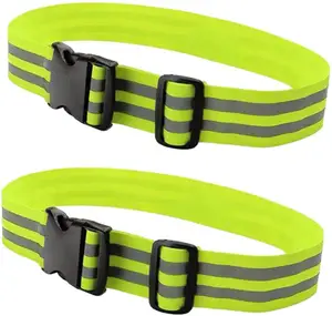 high visibility adjustable elastic fluorescent reflective running cycling waist band