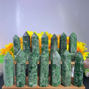 Piedras Preciosas Naturales al por Mayor, <span class=keywords><strong>Torre</strong></span> de Diopsido Verde Oscuro, Piedras Curativas, Obelisco de Cristal para Decoración - Product Image 3