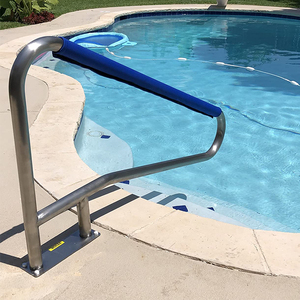 Bonnypool BN-Handrail, main courante de <span class=keywords><strong>piscine</strong></span> en acier inoxydable 304, montage facile, base argentée, antirouille, main courante pour piscines enterrées, humanisée - Product Image 5