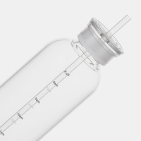 Pailles transparentes réutilisables, durables, modernes et créatives, bouteilles d'eau en verre de 250 ml/400 ml/650 ml pour les boissons de bureau