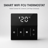 Smart Wifi Tuya App Control AC/EC LED Écran d'affichage de données 220v/24v Fan Coil Unit Thermostat