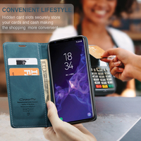 Pour Samsung Galaxy S9 S8 Plus S7 Bord Couverture Arrière Coque CaseMe 013 Rétro Mat Affaires PU Cuir Flip Antichoc Téléphone Cas