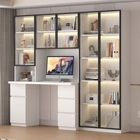 Bureau et étagère en bois écologique modernes, directement de l'usine, modulaires et faciles à assembler, adaptés aux appartements et aux villas