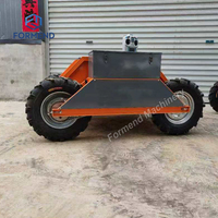 Hoogwaardige afstandsbedienbare 4-wiel elektrische minidumper voor alle terreinen, geschikt voor diverse toepassingen in landbouw en bouwtransport.