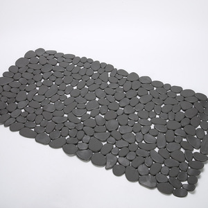 Customized Pebble Bath Mat TPR Anti-Slip Solid Color Minimalist Design for Bathroom Drainage Prevention - Product Image 1