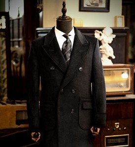 <span class=keywords><strong>Manteau</strong></span> <span class=keywords><strong>long</strong></span> pour <span class=keywords><strong>homme</strong></span> en laine rétro à double boutonnage pour l'automne et l'hiver - Product Image 6