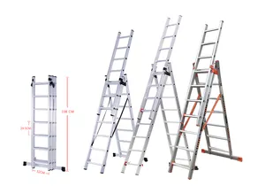 <span class=keywords><strong>9</strong></span> mét/30.4feet leo nhôm thang ba bước mở rộng CẦU THANG Thang hiện đại gấp thang 150kgs - Product Image 6