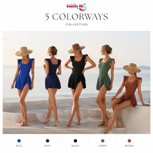 Costume da Bagno Intero da Donna OEM ODM All'ingrosso, Senza Schienale, Tinta Unita, Stile Abito, Premium, Produttore Personalizzato - Product Image 2