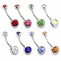 Promotion : Bijou de piercing pour nombril en acier inoxydable plaqué or, style barbell, en acier chirurgical, pour femmes, mariages