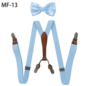 <span class=keywords><strong>Tirantes</strong></span> Unisex <span class=keywords><strong>con</strong></span> Diseño en Y y 4 Clips, <span class=keywords><strong>con</strong></span> Corbata de Moño de Satén a Juego, Cinturón de <span class=keywords><strong>Tirantes</strong></span> Elástico de 2.5 cm, Accesorio Formal <span class=keywords><strong>para</strong></span> Bodas - Product Image 1