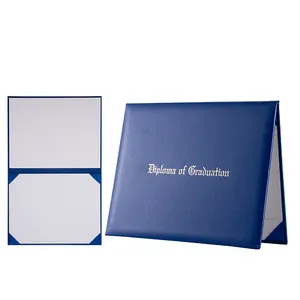 Printed Certificates Diploma Embossed Hardcover Royal Blue Certificate Folder Degree Graduation Holders