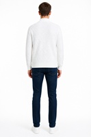 Maßgefertigter OEM & ODM Herren-Pullover Gerippter Strick Langarm Stehkragen Klassischer Herbst Winter Weihnachten Viskose-Polyester-Mischung Weiche Oberteile