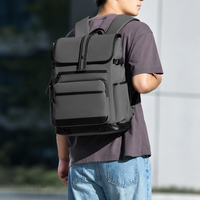 Nouveau sac à dos pour ordinateur portable, design épuré, logo personnalisé, imperméable, en tissu Oxford enduit PU, pour l'université, l'école, le travail, avec plusieurs poches multifonctions