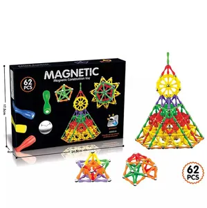 Penjualan Laris 48 Buah Tongkat Magnet dan Bola Set Blok Bangunan Batang Bata Mainan Magnet Bar Tongkat Pendidikan Mainan untuk Anak-anak