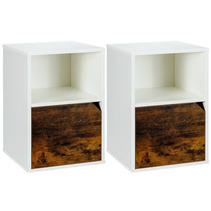 DB Set of 2 Smart Nightstands Modern <b>Antique</b> Side End <b>Table</b> for Living Room Accent <b>Bedside</b> Cabinet for Apartment Hospital Use - Product Image 1