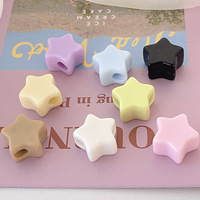 Cuentas de Estrella 3D de Acrílico con Orificio Grande, Cuentas de Estrella de Colores, Componentes de Accesorios Hechos a Mano para la Fabricación de Pulseras y Joyería